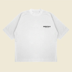 Essential Baskılı Oversize Unisex Pamuklu Nefes Alan Kalın Kumaşlı