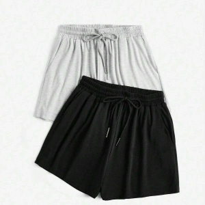 Essnce 2pcs Drawstring Waist Track Şort