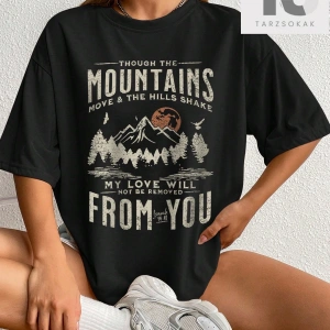 Essnce Mountain & Letter Grafikli Düşük Omuz Tişört