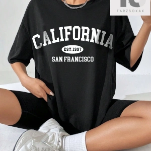 Essnce Sloganlı Grafikli Düşük Omuzlu Tişört