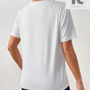 Essnce Sloganlı Grafikli Düşük Omuzlu Tişört