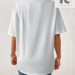 Essnce Sloganlı Grafikli Düşük Omuzlu Tişört