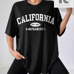 Essnce Sloganlı Grafikli Düşük Omuzlu Tişört