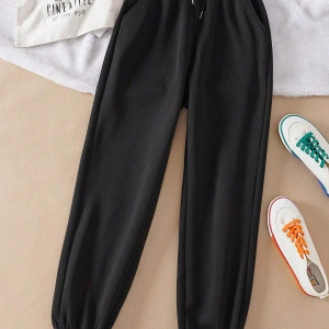 Essnce Solid Drawstring Waist Thermal Lined 4 Mevsim Eşofman