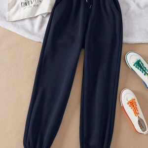 Essnce Solid Drawstring Waist Thermal Lined 4 Mevsim Eşofman