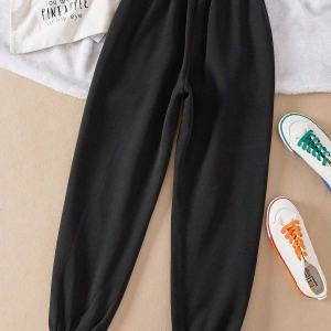 Essnce Solid Drawstring Waist Thermal Lined 4 Mevsim Eşofman