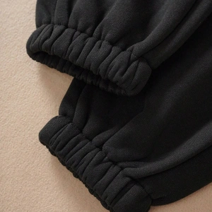 Essnce Solid Drawstring Waist Thermal Lined 4 Mevsim Eşofman