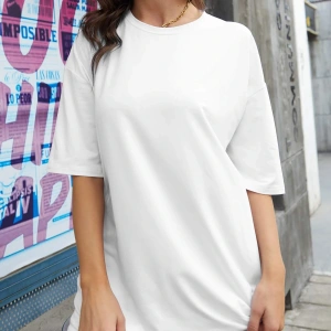 Essnce Solid Düşük Omuz Büyük Boy Tişört