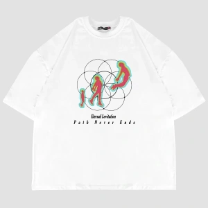 Eternal Levitation Baskılı Beyaz Oversize Unisex