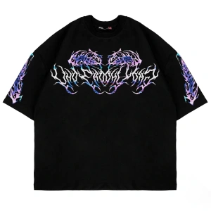 Eternal Text Baskılı Oversize Unisex Siyah