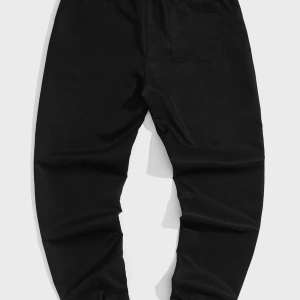 Expression & Letter Graphic Drawstring Waist Pants