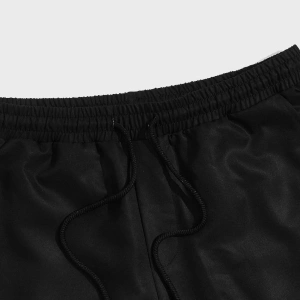 Expression & Letter Graphic Drawstring Waist Pants