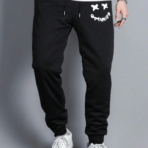 Expression Print Drawstring Waist Eşofman Altı