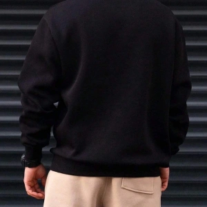 Extended Sizes Plus Letter Mountain Graphic Sweatshirt Siyah