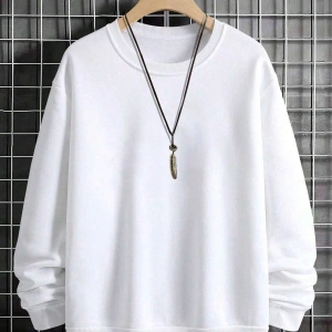 Extended Sizes Plus Playing Card & Skull Print Drop Shoulder Sweatshirt Beyaz