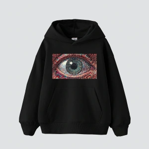 Eye Hallucination Baskılı Oversize Unisex Beyaz