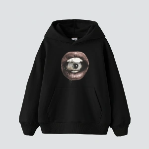 Eye In Mouth Baskılı Oversize Unisex Premium Beyaz