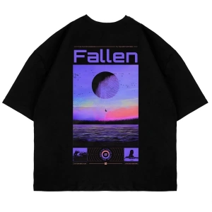 Fallen Sırt Baskılı Oversize Unisex Beyaz