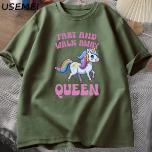 Fart and Walk Away Funny Unicorn T-shirt Casual Cotton Top for Men & Women Summer Fashion Sho 3004
