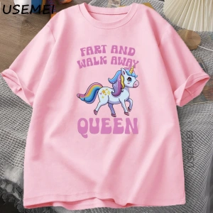 Fart and Walk Away Funny Unicorn T-shirt Casual Cotton Top for Men & Women Summer Fashion Sho 3004