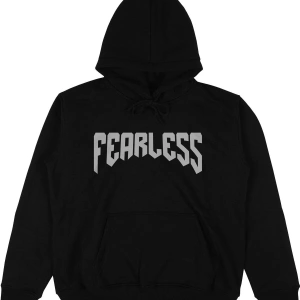 Fearless Siyah Oversize Unisex Kapüşonlu Sweatshirt Hoodie
