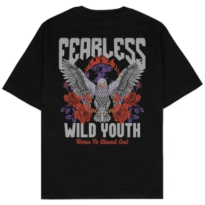 Fearless Siyah Oversize Unisex T-shirt