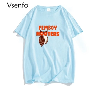 Femboy Hooters orijinal baykuş T Shirt erkekler kadınlar için rahat kısa kollu karikatür graf 2937