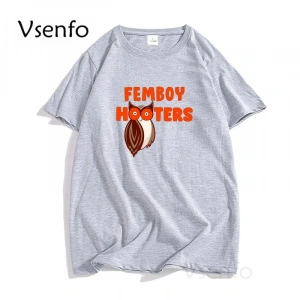 Femboy Hooters orijinal baykuş T Shirt erkekler kadınlar için rahat kısa kollu karikatür graf 2937