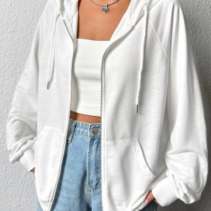 Fermuarlı Raglan Kollu Bağcıklı Kapüşonlu, Uzun Kollu Üstler Model 5143