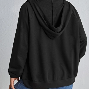 Fermuarlı Raglan Kollu Bağcıklı Kapüşonlu, Uzun Kollu Üstler Model 5143