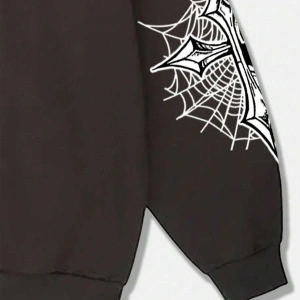 Fermuarlı Sweatshirt Goth Guys Letter Graphic Gri