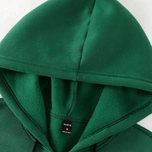 Fermuarlı Sweatshirt Manfinity Hypemode Men Floral & Slogan Graphic Drawstring Sweatshirt Yeşil