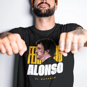 Fernando Alonso El Matador Siyah T-shirt
