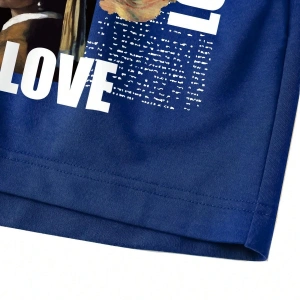 Figure and Slogan Graphic Drawstring Waist Track Şort