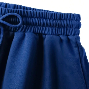 Figure and Slogan Graphic Drawstring Waist Track Şort