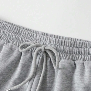 Figure Graphic Drawstring Waist Şort