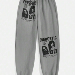 Figure & Graphic Elastic Waist 4 Mevsim Eşofman