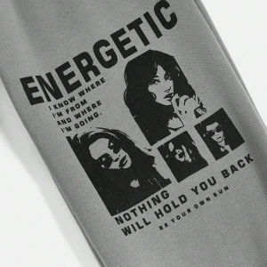 Figure & Graphic Elastic Waist 4 Mevsim Eşofman