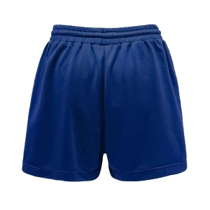 Figure & Letter Graphic Drawstring Waist Şort