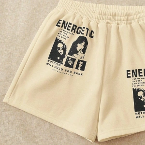 Figure & Slogan Graphic Şort