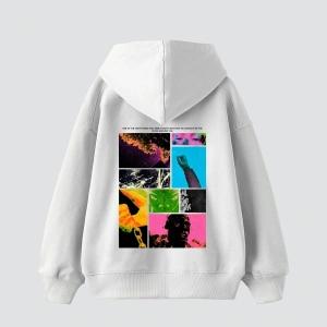 Fırst Space Baskılı Oversize Unisex Beyaz