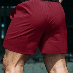 Fit Erkek Harfli Grafik Bağcıklı Bel Jogger Şort Düz Ordu Yeşili