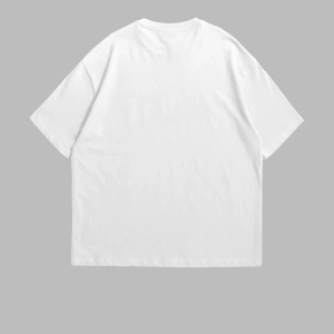 Flame Taş Baskılı Oversize Unisex Beyaz