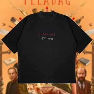 Fleabag Baskılı Oversize Unisex Pamuklu Nefes Alan Kalın Kumaşlı