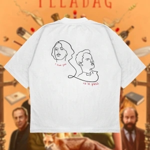 Fleabag Baskılı Oversize Unisex Pamuklu Nefes Alan Kalın Kumaşlı