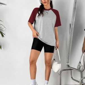 Flirla Bayan Raglan Kollu Tişört Ve Şort Takımı Biker Şort TakımıKadınlar İçin Şort Takımları