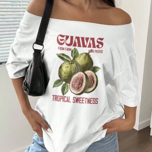 Flirla Kadın Bol Omuz Açık Tişört Y2k Grafik Büyük Boy Omuz Açık Tişört Grafik Tişörtler Kadı