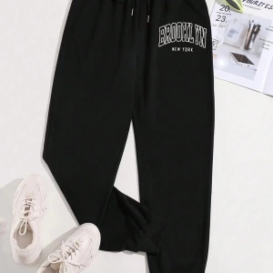 Flirla Kadın Yeni Moda Ve Minimalist Günlük Harf Baskılı Eşofman Altı