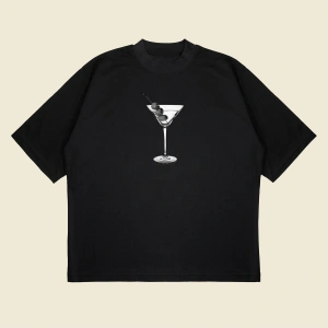 Flirtini Baskılı Oversize Unisex Pamuklu Nefes Alan Kalın Kumaşlı