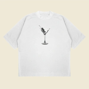 Flirtini Baskılı Oversize Unisex Pamuklu Nefes Alan Kalın Kumaşlı